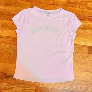 Wild Fable Women Small Non Merci No Thanks Graphic Short Sleeve T-shirt Y2K Cute